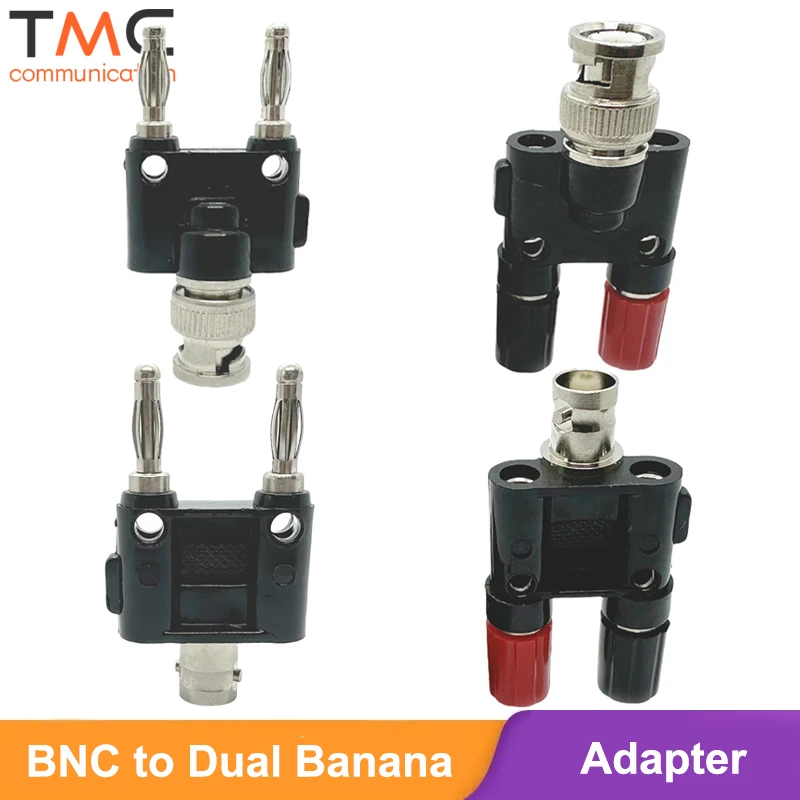 BNC to Banana Plug Splitter BNC Female to Dual Banana Female Socket Binding Post RF Coax Adapter for HF Radio Antenna