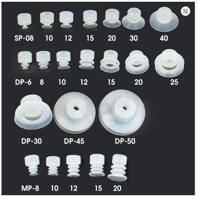 Industrial Vacuum Suction Cups SP DP MP 04-25mm Single and Double Layer Robotic Arm Pneumatic Components Silicone Rubber Pad