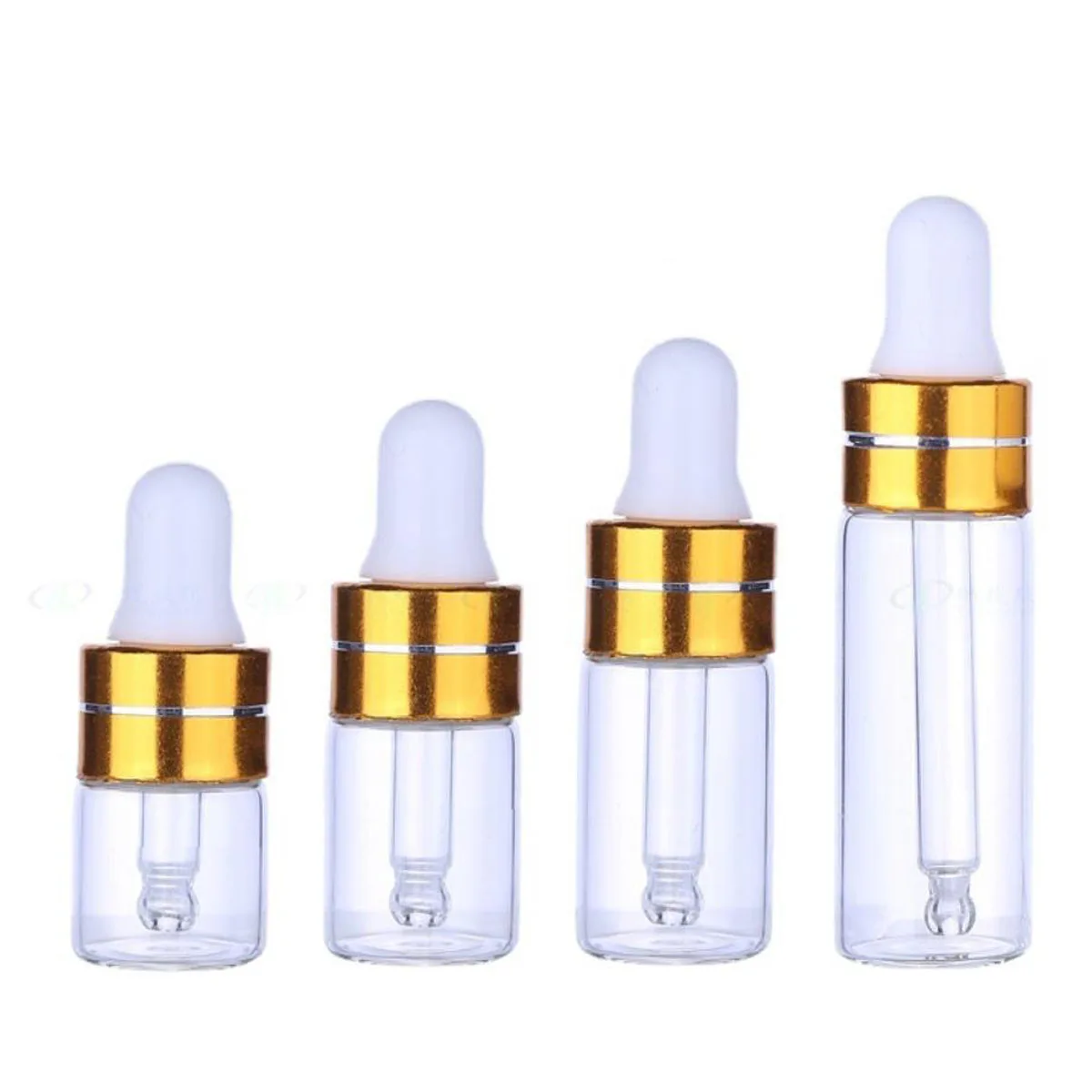 100 Chiếc 1/2/3/5 ML Thủy Tinh Dầu Thông Thơm Thả Chai Nắp Bạc Thuốc Thử Thả Mắt chất Lỏng Pipet Bình