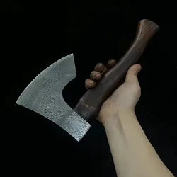 5 Inch Hatchet Knife Sharp Machete Handmade Forged Damascus Steel Blade Longquan Kitchen Knives Bone Poultry Tools
