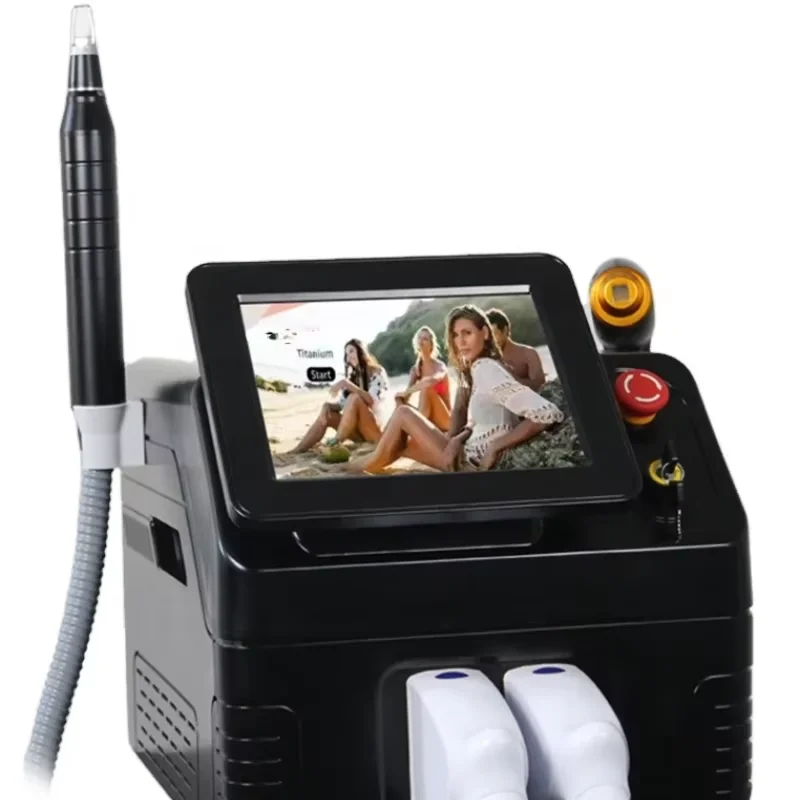 Picosecond Laser Tattoo Removal Equipment 2 In 1 Diode Laser 10Bar Removal Hair 808nm Painless Epilation Device