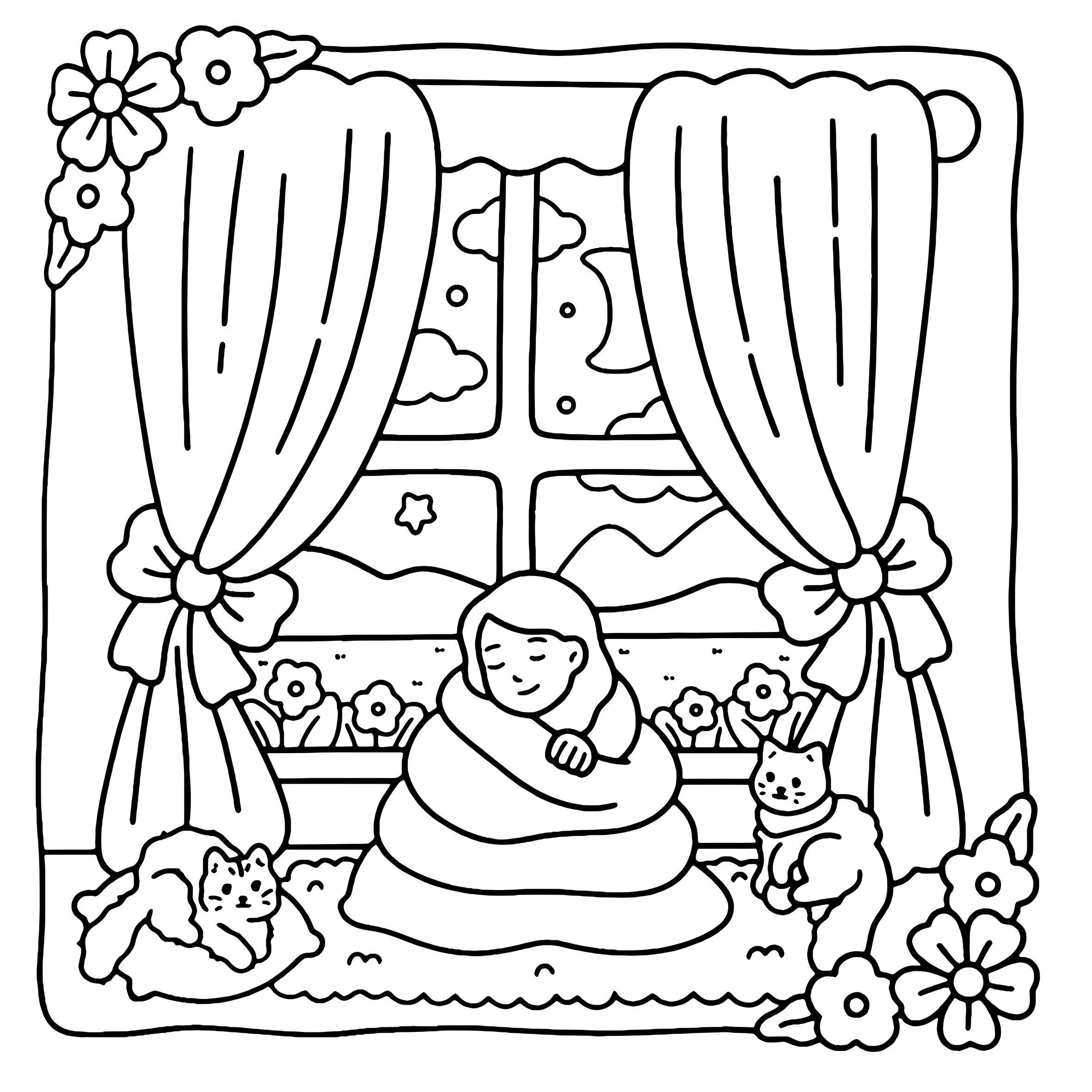 GIRL MOMENTS Bold-easy Patterns Coloring Book for Adults Cute Drawing Book Perfect Gift for Party and Birthday