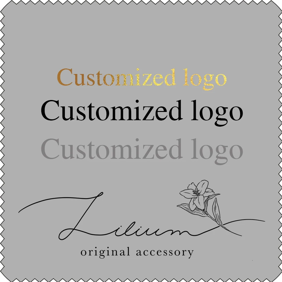 Custom LOGO 100PCS 15X15CM Silver Polish Cloth Silver Jewelry Cleaner Wiping Polishing Black Microfiber Suede Fabric Cloth