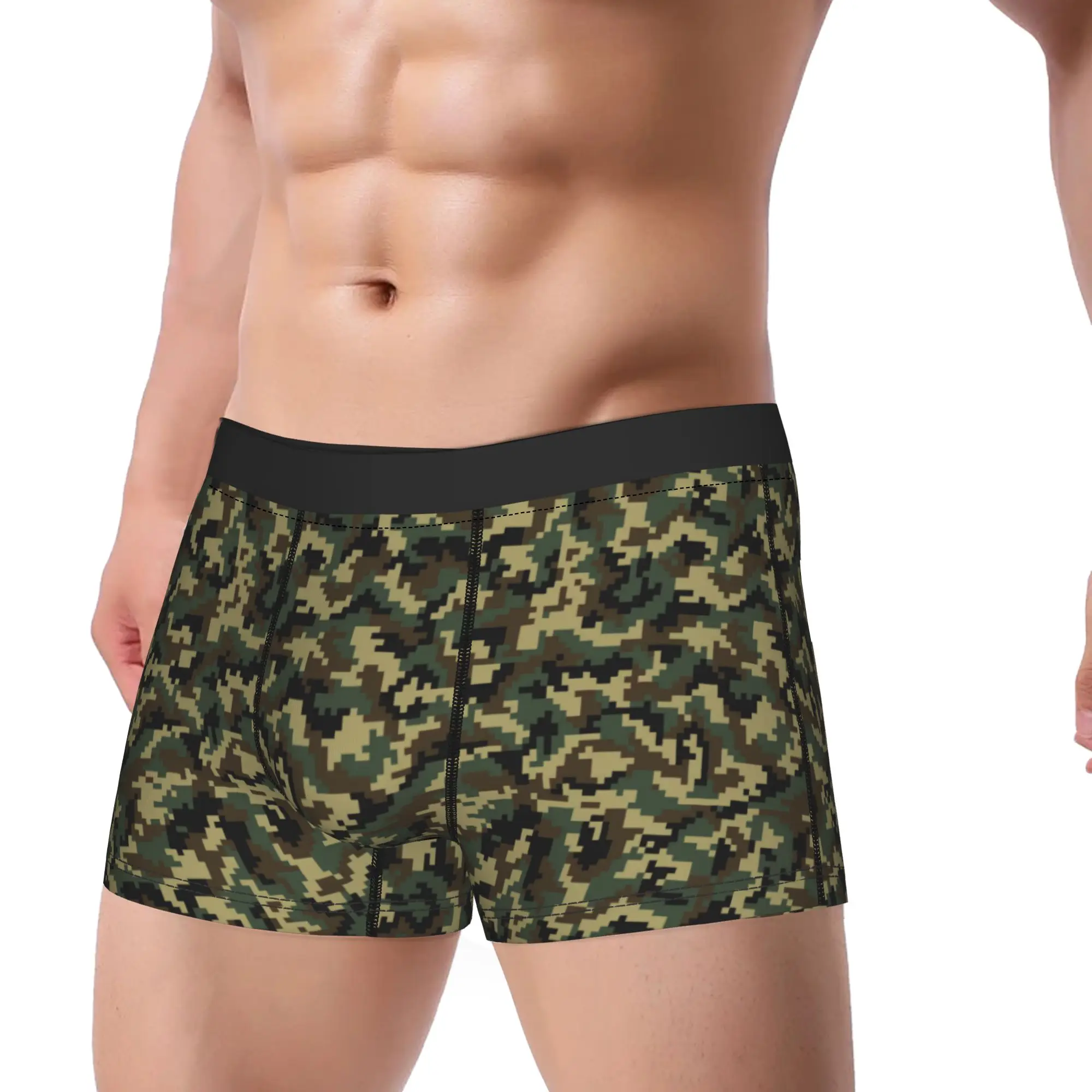 Pixel Camo Pattern Underwear  Printed Boxershorts Trenky Man Panties Comfortable Boxer Brief Birthday Present