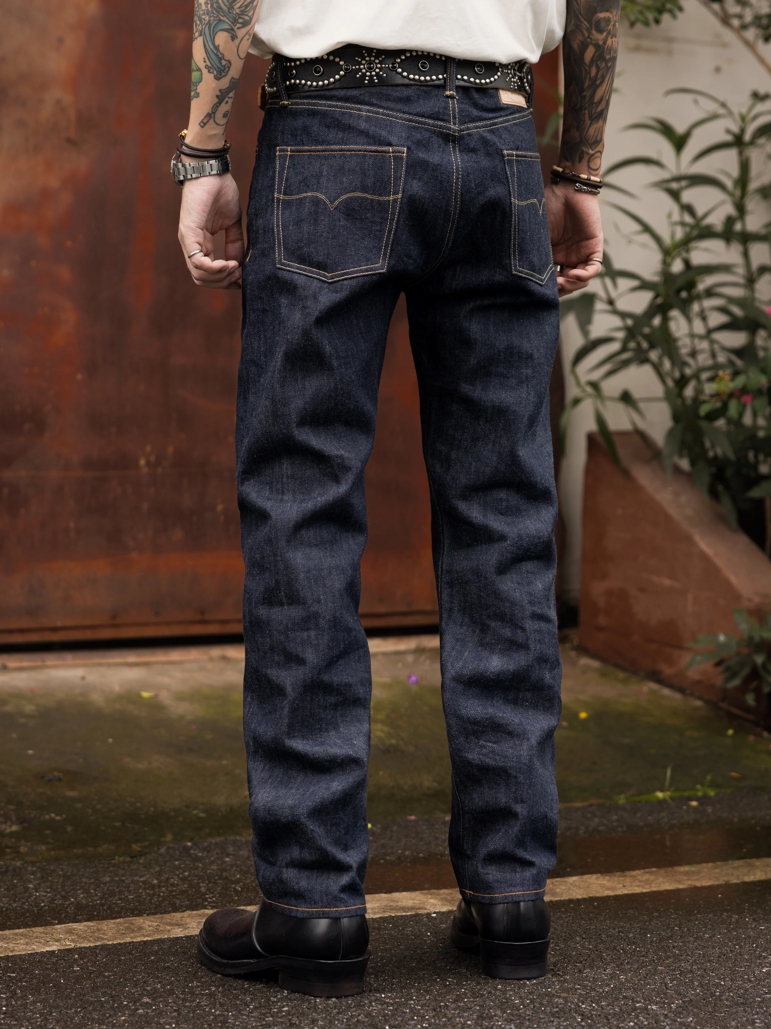 666-0004 Red Tornado 12.5oz Zipper Fly Slim Fitting Raw Denim Jeans Super Quality Indigo Selvage Washed Pants Sanforized