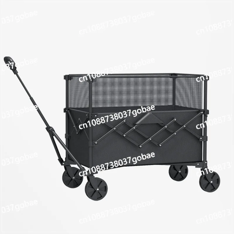 

Portable folding double-decker camping outdoor trolley