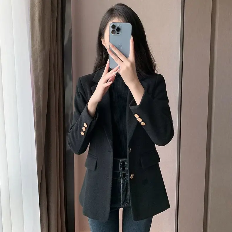 Thickened Cotton Autumn Winter Women's Suit Jacket Clean Fit Long Sleeve Office Work Single Button Closure High Quality Outer...