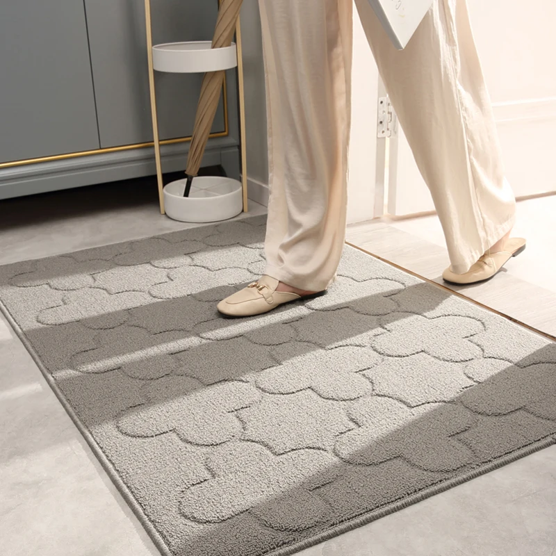 

High-End Entrance Door Mat Anti-Slip Home Use Hallway Dust Removal Mat Luxury Mansion Entrance Carpet Simple Style Machine Wa...