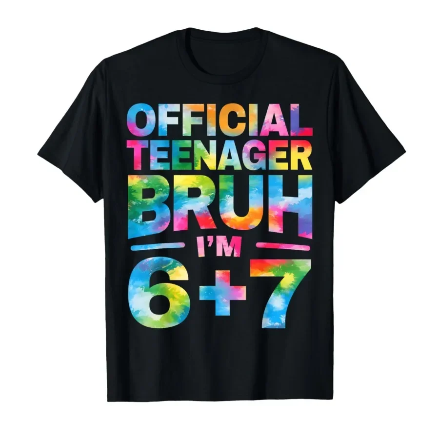 13th Birthday Boys Teen Official Teenager Six Seven Meme 6-7 T-shirt For Men Women 100% Cotton T Shirts Short Sleeve Tops 0403-1
