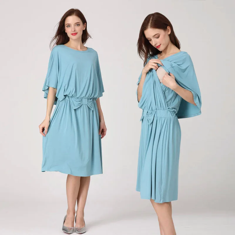 Emotion Moms Maternity Dresses Invisible Breastfeeding Cloak Dress Loose Maternity Cape Soft Stretch Elegant Nursing Clothes