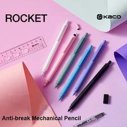 KACO Mechanical Pencil 0.5mm Resin Lead Set Anti-Breakage Steady Writing Morandi Non-Slip GripTail Eraser Simple School Supplies