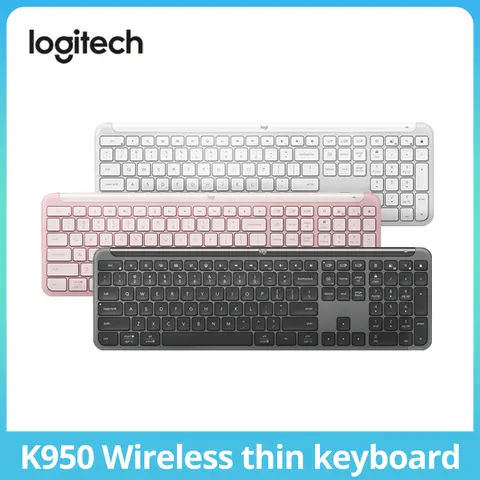 Bezprzewodowa klawiatura Logitech K950, przycisk Easy Switch, odbiornik USB Logi Bolt, połączenie Bluetooth