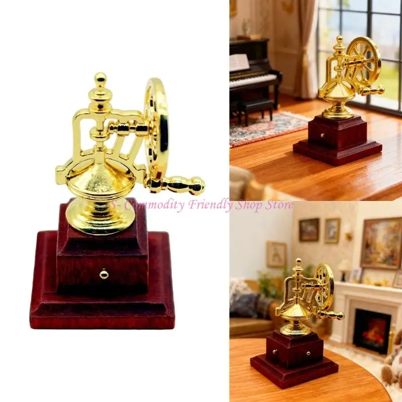 85AE Educational Retro Miniature Sander Model Hand Crank Mechanism For Learning Mechanics And Dollhouses Accessories