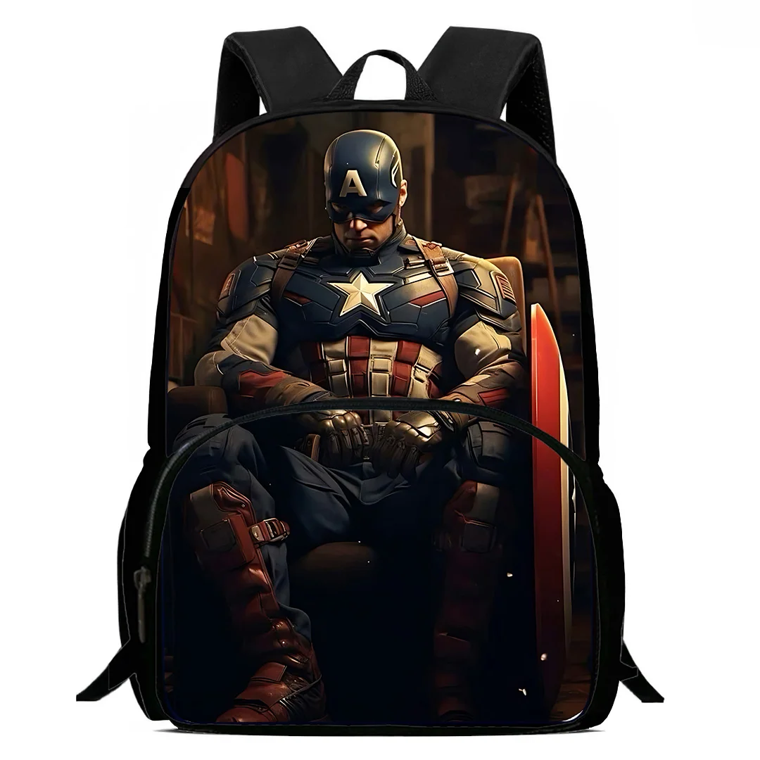 Kids Backpacks Captains America Boys and Girls Student Birthday Gift Child School Bags Large Capacity Camping Durable Rucksack