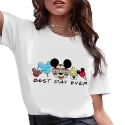 2024 Disney Cartoon Graphic Tshirt Family Printed T-shirt Clothes Women Casual Short Sleeves T Shirt Tees 3-14y Children Size