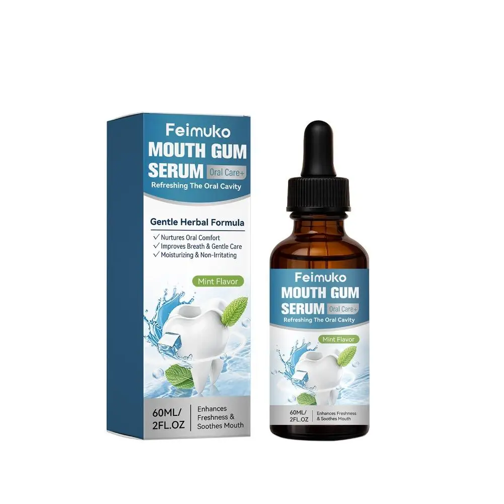 Gum Care Serum 60ml Mint Fresh Breath Soothing Oral Care Gentle Formula Precise Dropper Daily Mouth Care Hot Sale