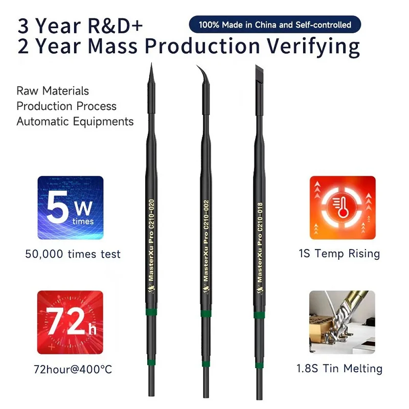 Professional C210 Soldering Iron Handle Kit by HISEECON: K I IS Tips Replacement for GVM T210 T115 Soldering Station