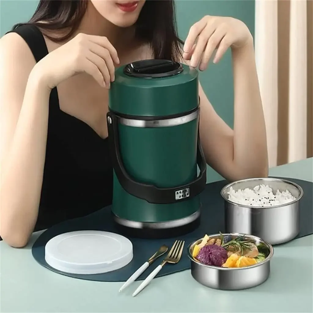 Stainless Steel Insulated Lunch Box, Three-layer Insulation, Vacuum Lifting Pot, Rice Barrel