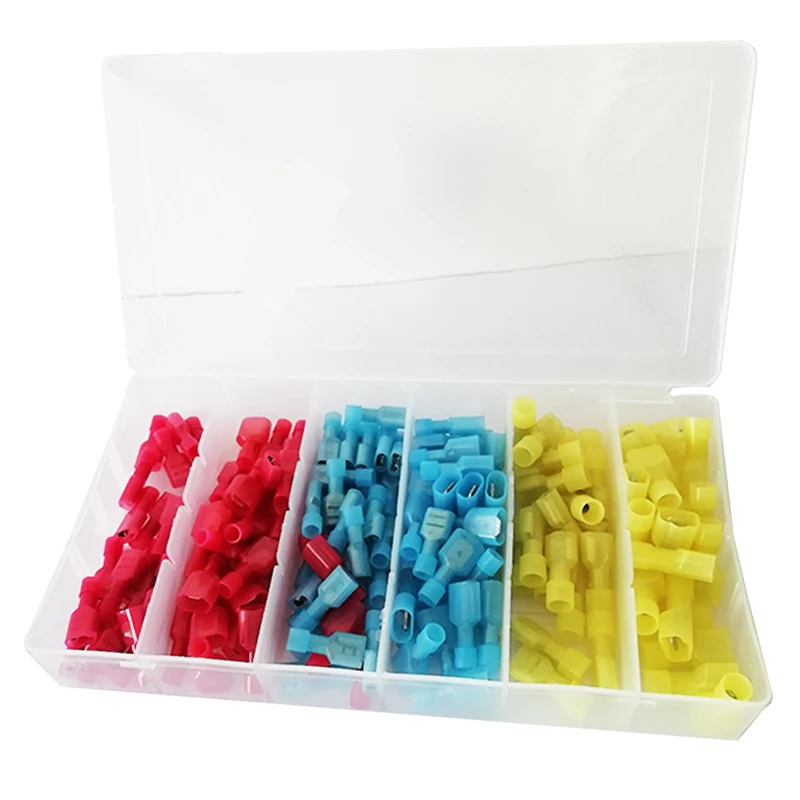 240 PCS SET Nylon Electrical Crimp Wire Connectors Terminals Spade Set Kit