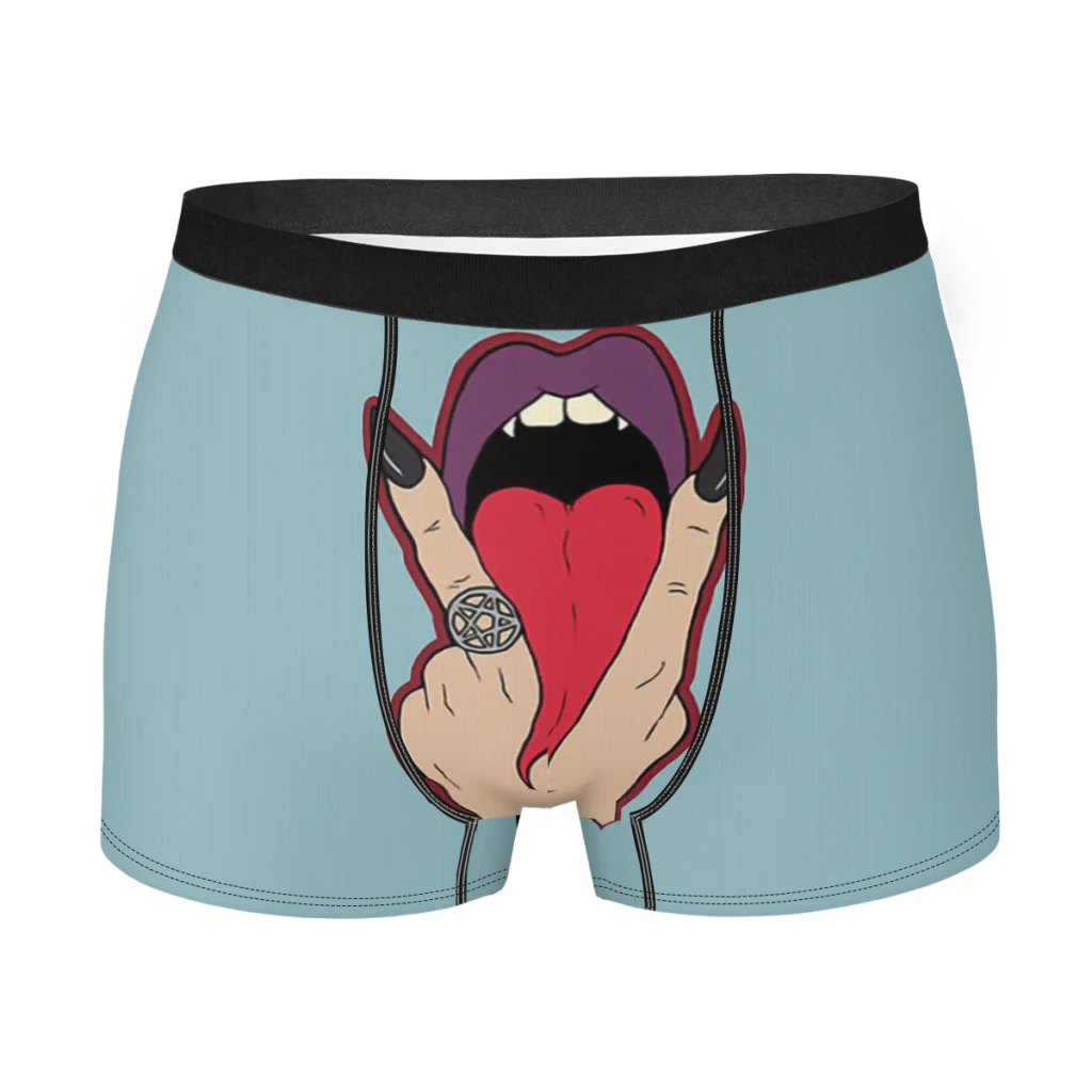 Satan Lick Mouth Sexy Underpants Homme Panties Men's Underwear Print Shorts Boxer Briefs