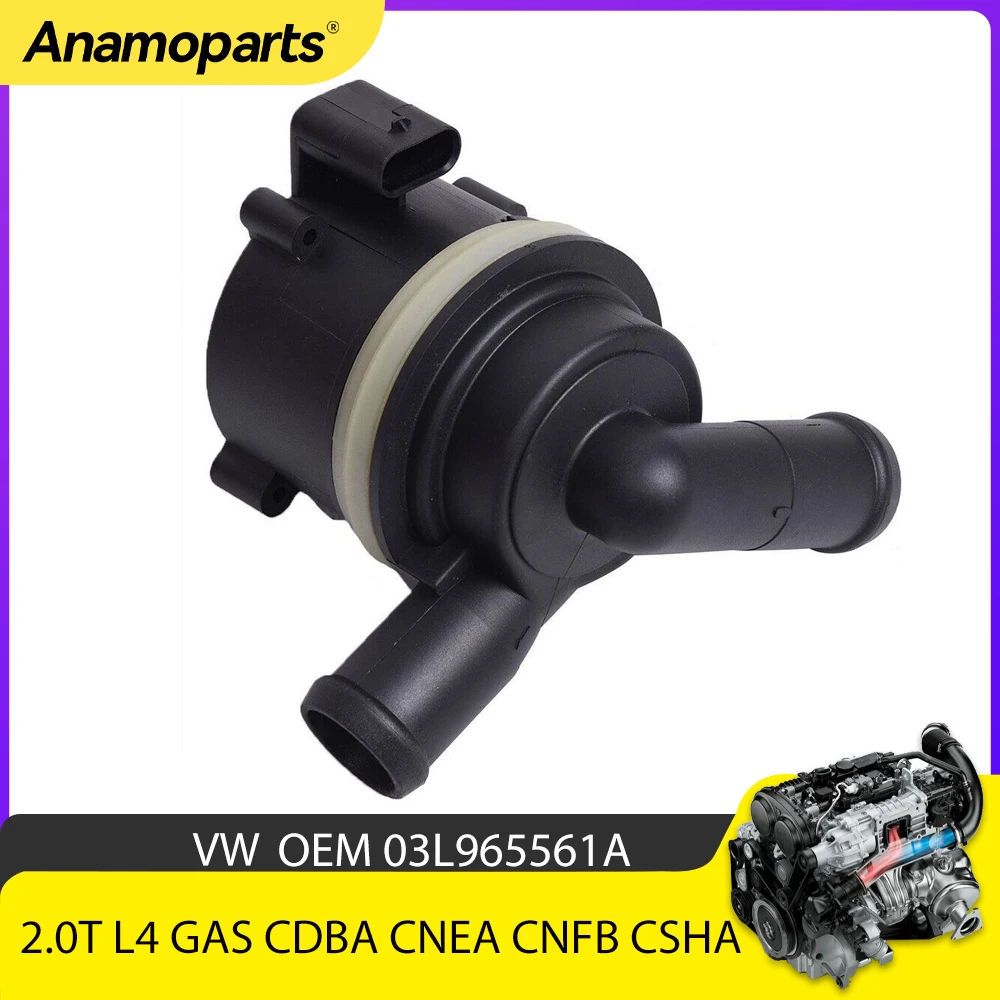 Engine Parts Cooling System electric Auxiliary Water Pump Fit 2.0 T L L4 GAS CDBA CNEA CNFB For 11- 18 VW Amarok 03L965561A 2.0T