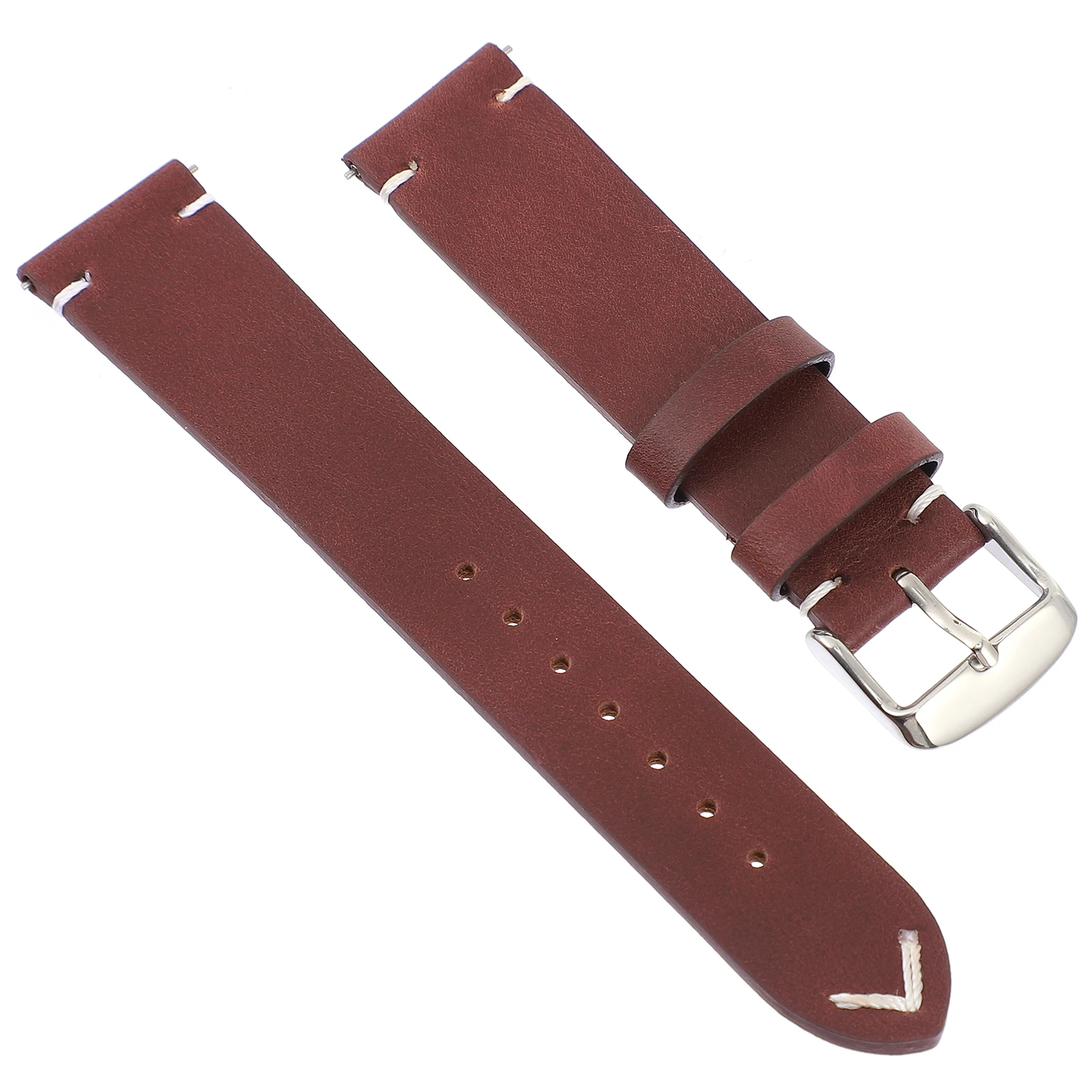 

20mm Soft Thin Adjustable Replacement B for Strap Watch Wristb Men Deep Brown Watch Wristb