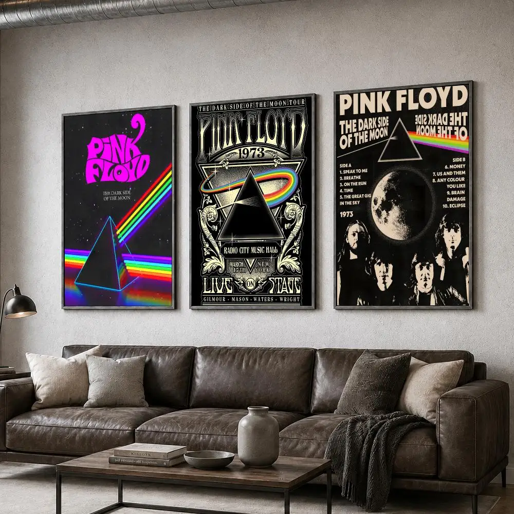 Music Pink Floyd Progressive Rock Band Poster  PP Self Adhesive Home Garage Dorm Bar Wall Decor Aesthetic Retro Gift