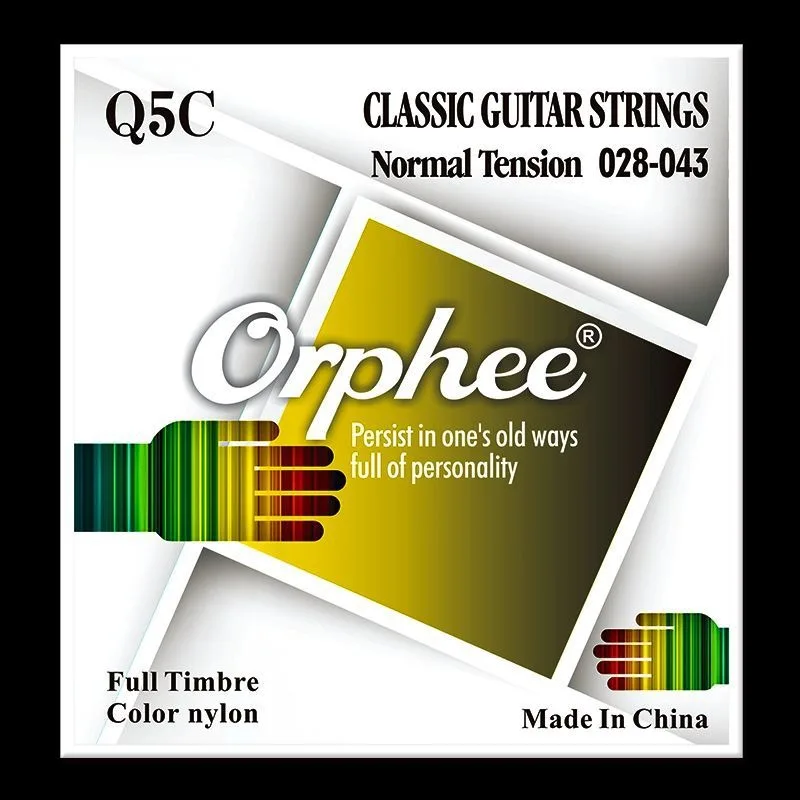 10 Buah Aksesori Gitar, Senar Orphee Warna Set Senar Gitar Klasik, Senar Nilon Tegangan Sedang dan Tinggi