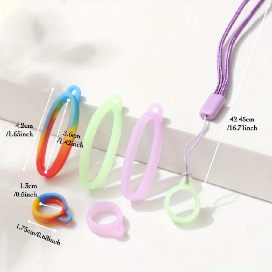 Multi-Color E-cigarette Lanyard,Vape Lanyard, Luminous Silicone Ring Lanyard Elektronik Sigara Lanyard,Secure Your Portable Vape