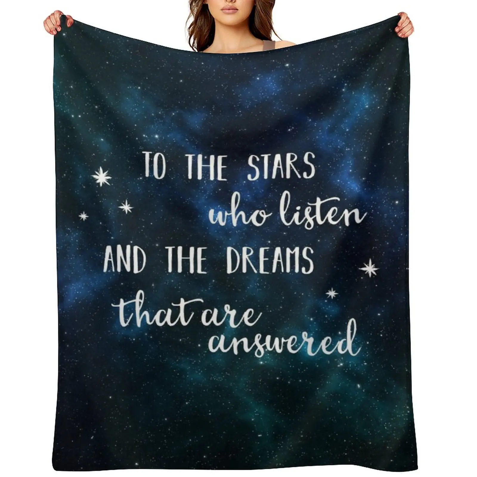 

To the stars who listen and the dreams that are answered - 2 Throw Blanket Travel Multi-Purpose Giant Sofa Hair Blankets