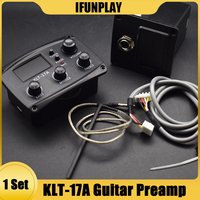 KLT-17A Acoustic Guitar EQ Preamp 70*48mm with Digital Procedding Tuner 3 Band EQ Equalizer with Tuner Guitar Pickup
