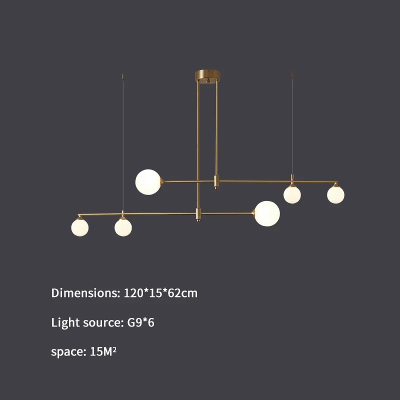 

Nordic G9 Gold Led Chandelier Pendant Lamp Modern Ceiling New Hanging Light for Dining Room Kitchen Table Home Glass Ball