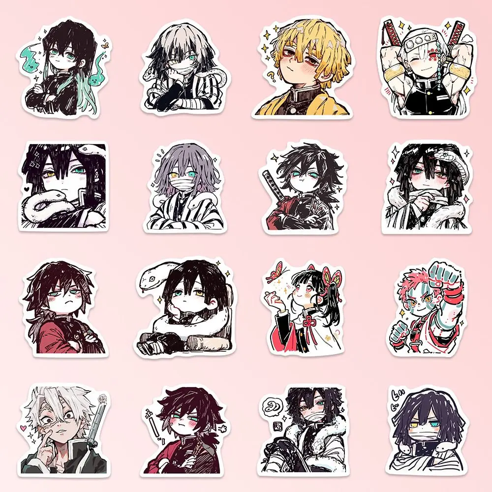 55PCS Demon Slayer Kamado Tanjirou Anime Stickers Cute Cartoon Decoration Suitcase Laptop Phone Stationery Manga Sticker