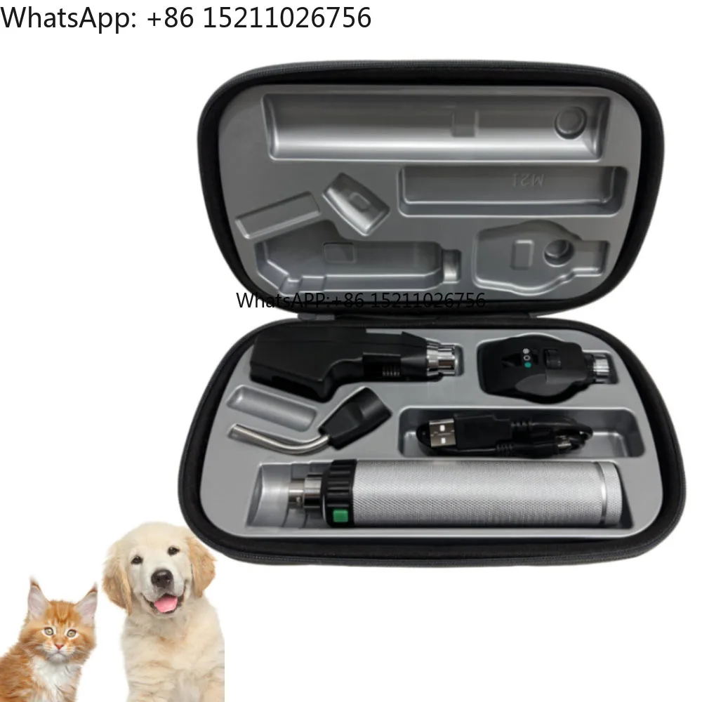 Veterinary Diagnostic Equipment Dog Ear Otoscope Set Medical Ophthalmoscope Retinoscope 3 in 1 for Veterinary Ophthalmology Use