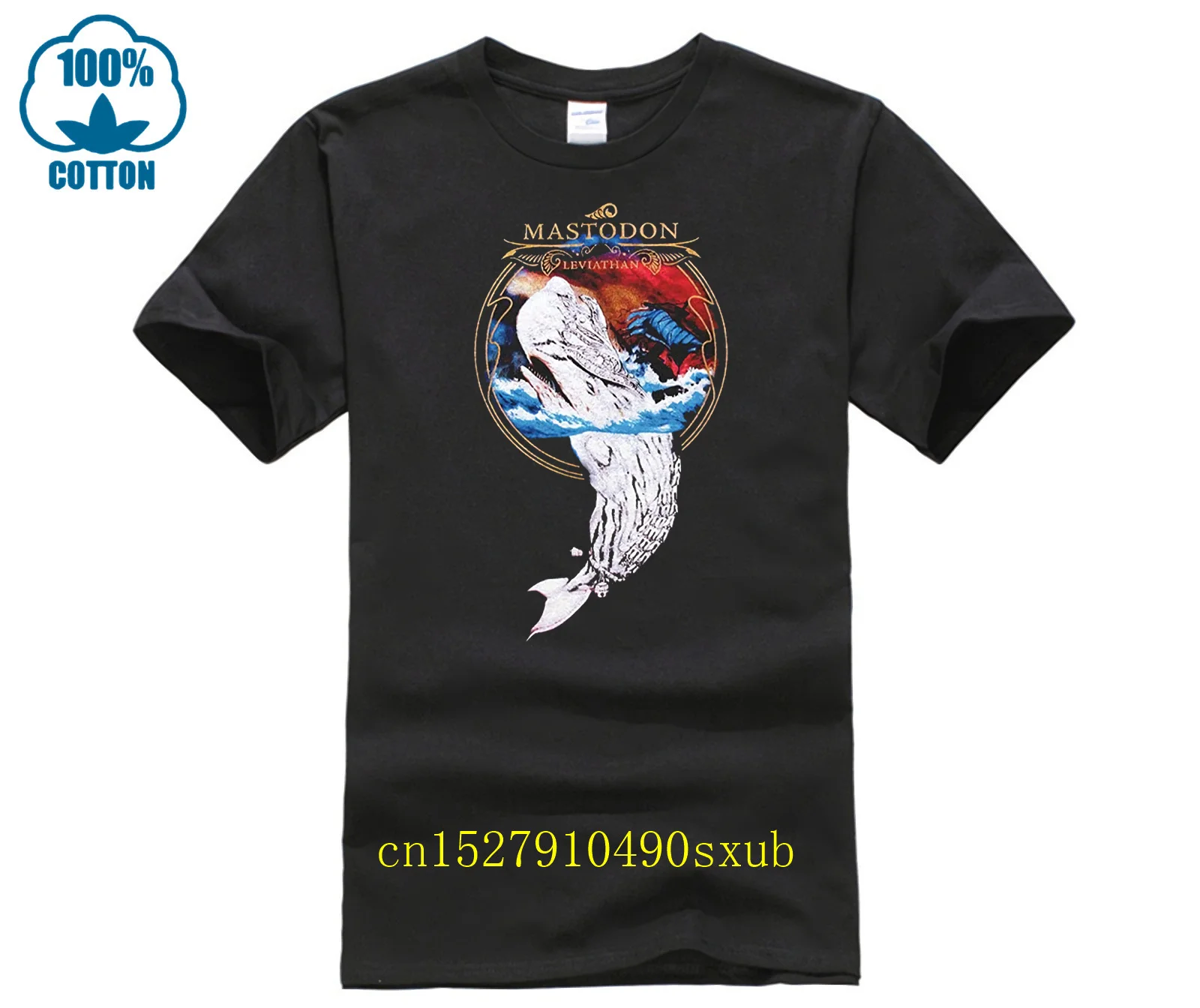 Camisetas para hombre, camiseta de manga corta, nueva moda, ropa para hombre, camiseta de Mastodon Leviatán