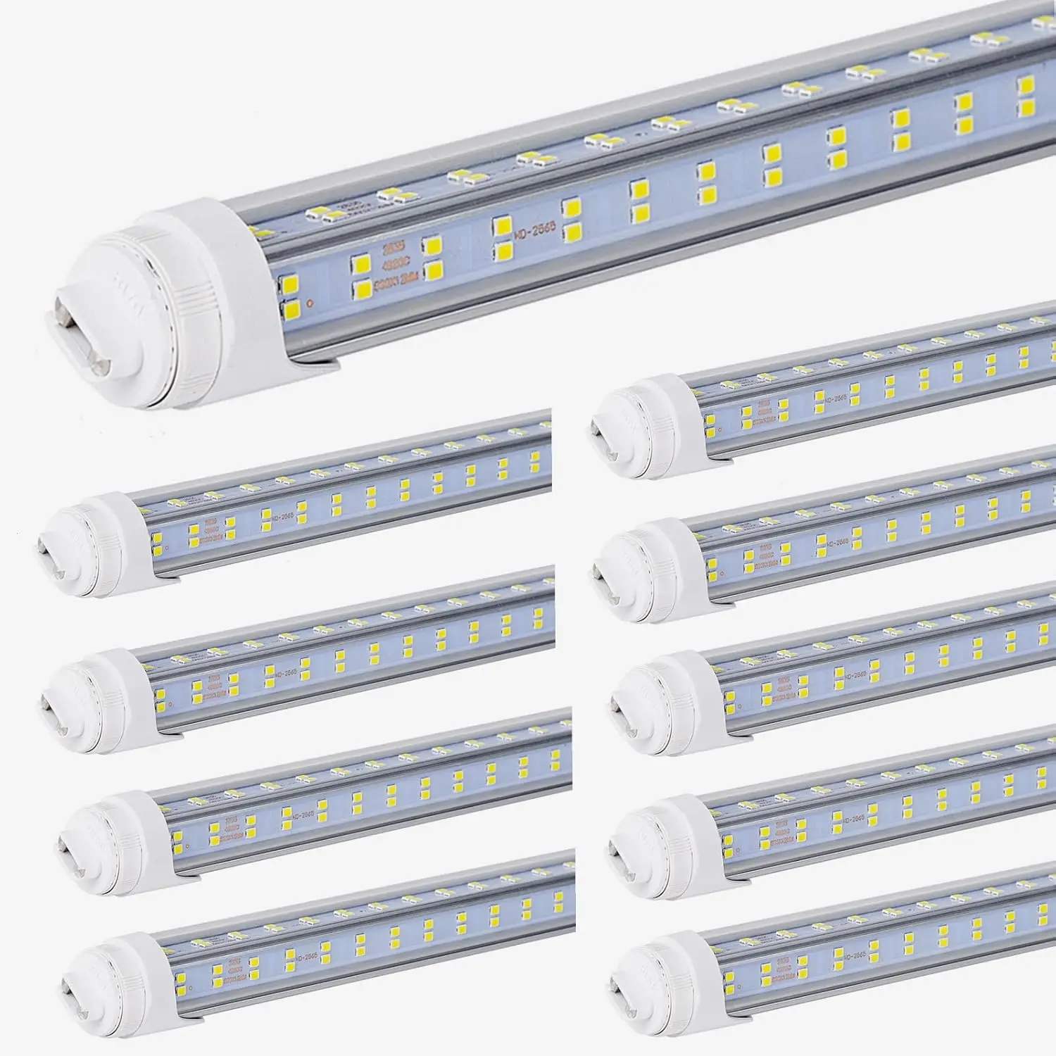 10 PCS-R17D/HO 8FT LED Bulb - Rotate V Shaped, 5000K Daylight 100W, 14500LM, 110W Equivalent F96T12/DW/HO