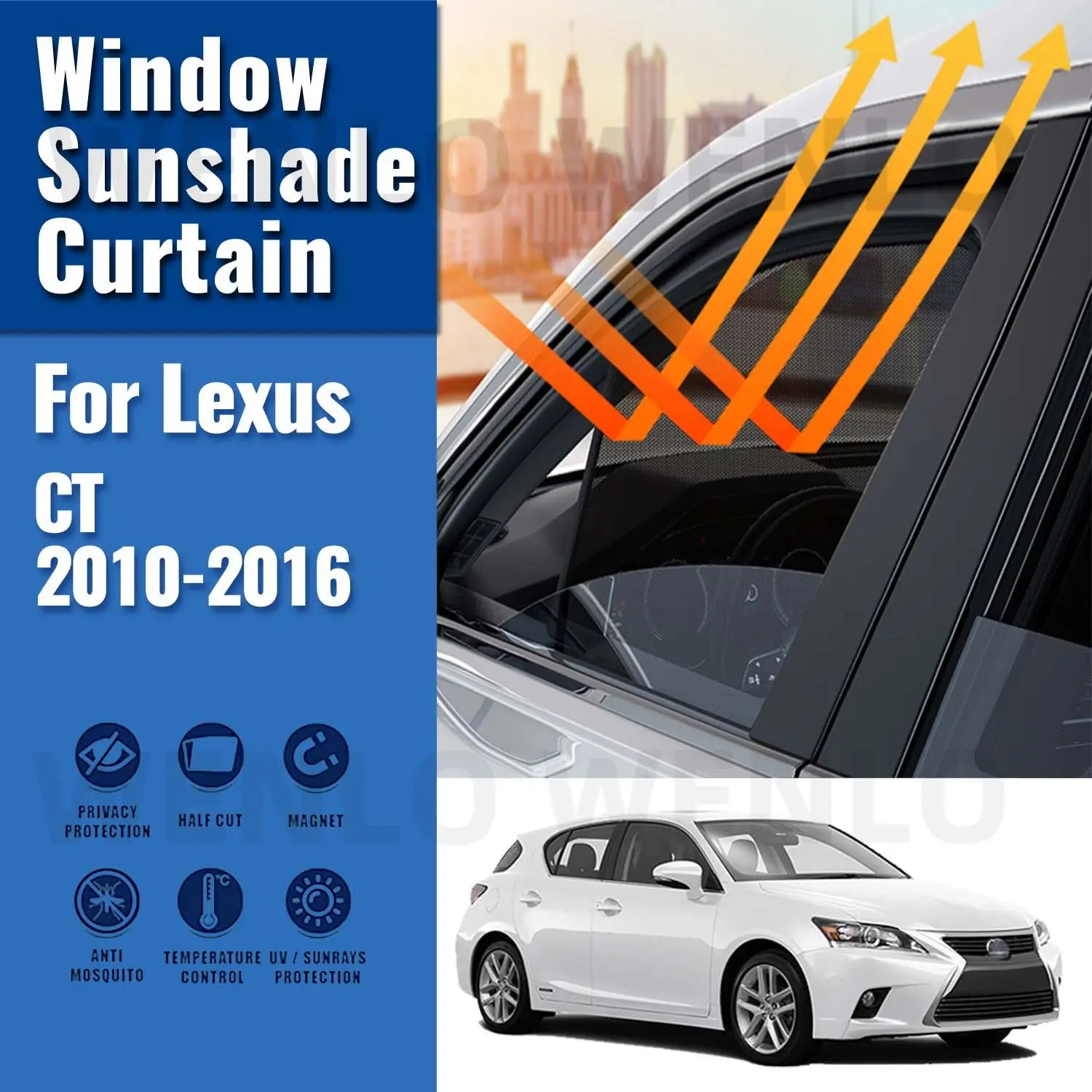 

For Lexus CT200H A10 2010-2016 Magnetic Car Sunshade Shield Front Windshield Frame Curtain Rear Side Window Sun Shades