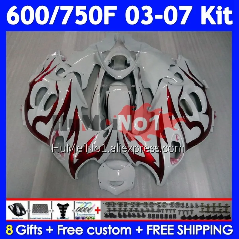 Kit For SUZUKI KATANA GSXF600 Red flames GSXF 600 750 115No.14 GSXF750 03 04 05 06 07 GSX600F 2003 2004 2005 2006 2007 Fairing