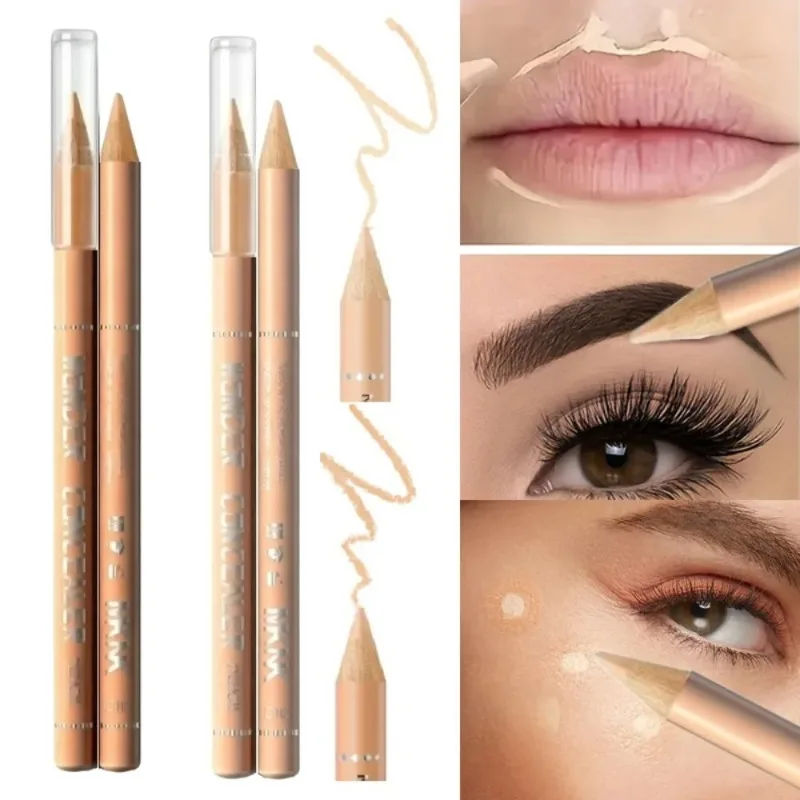 Wooden Concealer Pencil Waterproof Natural Cover Acne Scars Dark Circles Spot Corrector Brighten Under Eyes Contour Makeup Stick