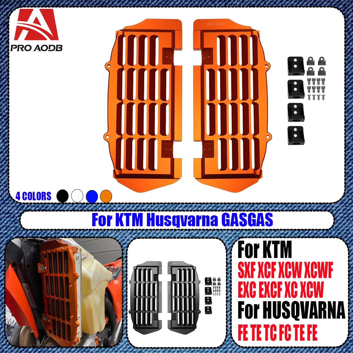 

Radiator Guard Grill Protector Cover For KTM XC XCF SX SXF XCW XCFW EXC EXCF TPI Six Days 125 150 200 500 For GasGas EXF ECF MCF