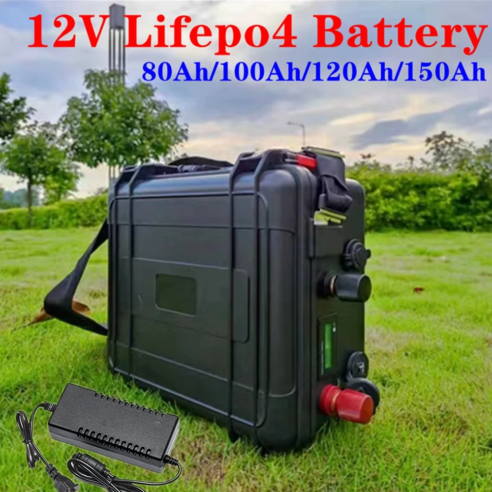 

80ah 100ah 120ah 150ah LiFePO4 Battery pack with 10A Charger for Boat propeller battery, Camper/scooter, golf trolley/carts,