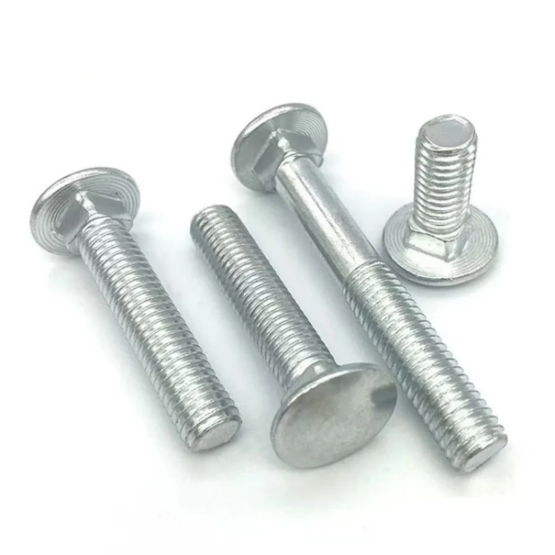 2/5/10pc M4 M5 M6 M8 M10 M12 Steel GB12 truss round head square neck bracket screw Special bolt for overhead table L= 10-100mm