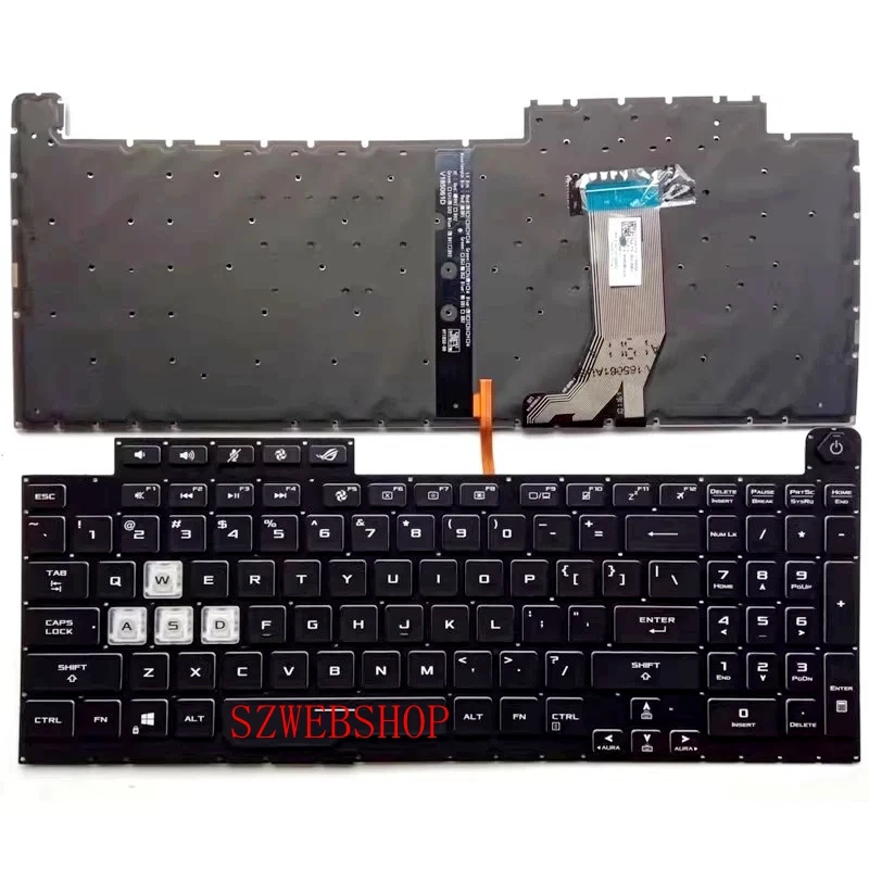 

New Laptop US backlit Keyboard For ASUS ROG Strix G17 G712 G712LWS G712LV G712LU black
