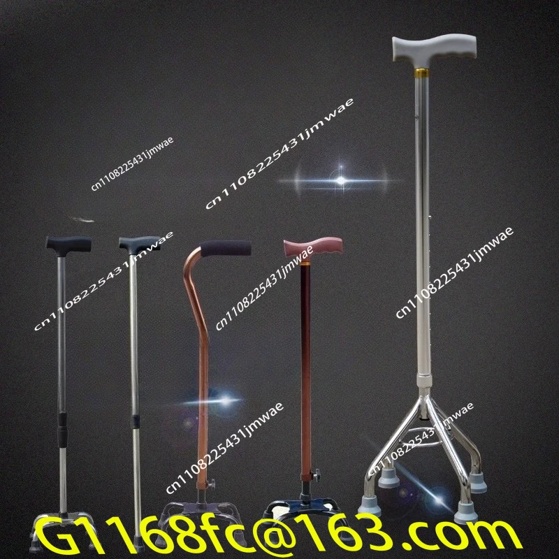 High Quality Elderly Non Slip Crutches with Four Legs, Multifunctional, Stretchable, Lightweight, and Four Corner Crutches
