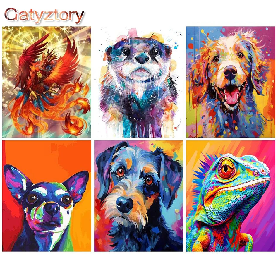 

GATYZTORY Painting By Number Animal DIY Crafts Adult Kit On Canvas Oil Picture Drawing Coloring By Numbers 40x50cm Home Decor Ne