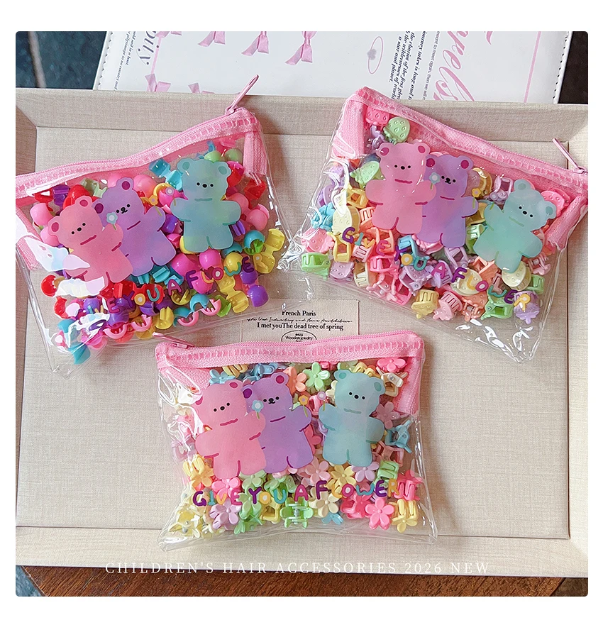 50/100 Stück/Packung Neue Bonbonfarbene Mini-Blumen-Erdbeer-Haarspangen für Mädchen, Kinder, Kleinkinder, Frauen, modische, schmerzfreie Haaraccessoires – Detail 5