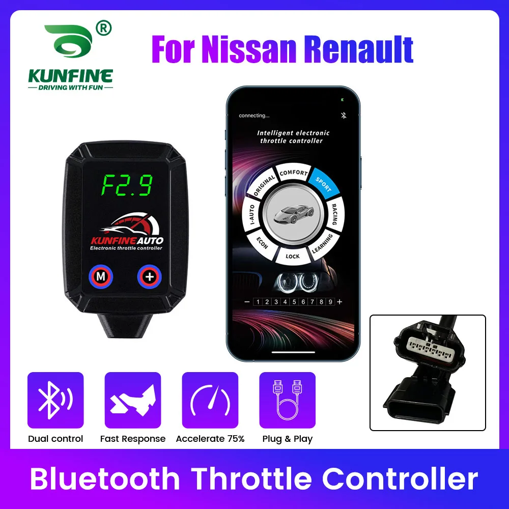 

APP Bluetooth Car Electronic Throttle Controller Pedal Box Racing Accelerator Potent Booster For Nissan Renault Tuning Parts