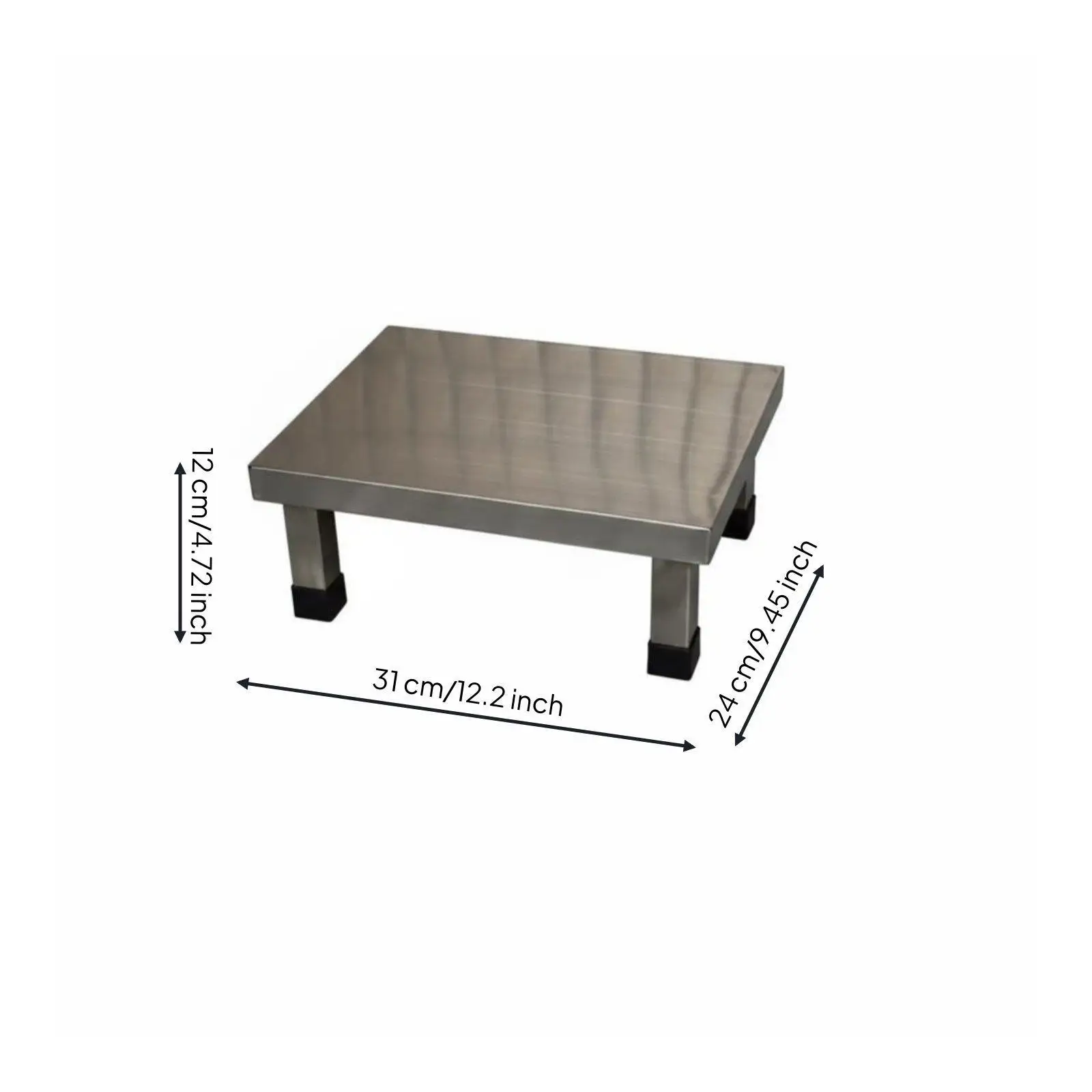 Stainless Steel Bench Durable Metal Step Stool Hygienic Surface Modern Bar Stool for Commercial Kitchen Laboratory Use