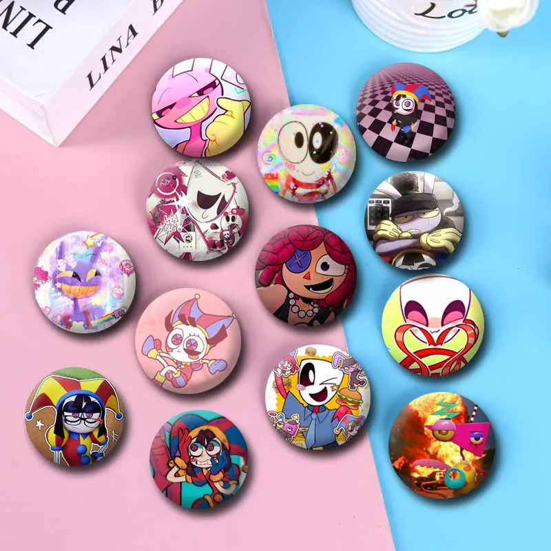 أنيمي دور جاكس جانجل راجاثا بروش مستدير الكرتون الشكل التلبيب شارات مخصصة لينة زر دبوس حقيبة مجوهرات اكسسوارات هدايا عيد الميلاد