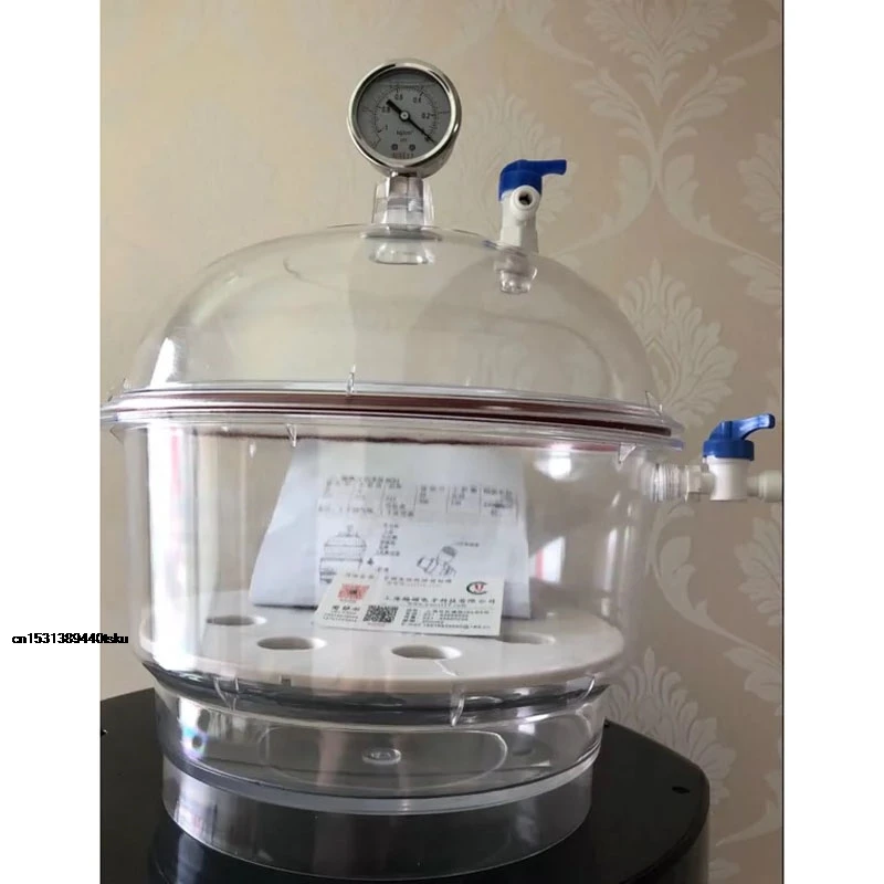 Promotion 2025 PC-3 252MM Polycarbonate Plastic Vacuum Dryer Laboratory Transparent Vacuum Drying Kettle Double Valve Wi 2025